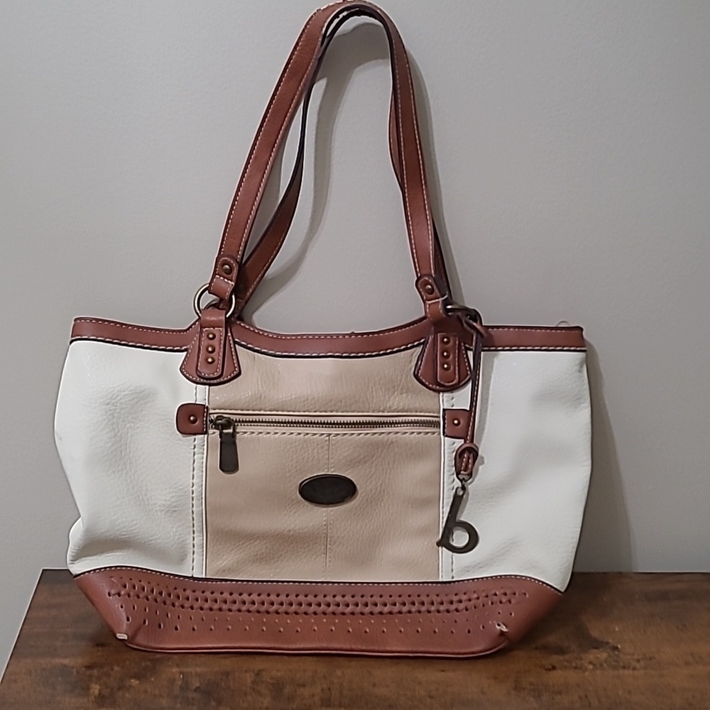 B.O.C. Cream, Tan & Brown Shoulder Bag